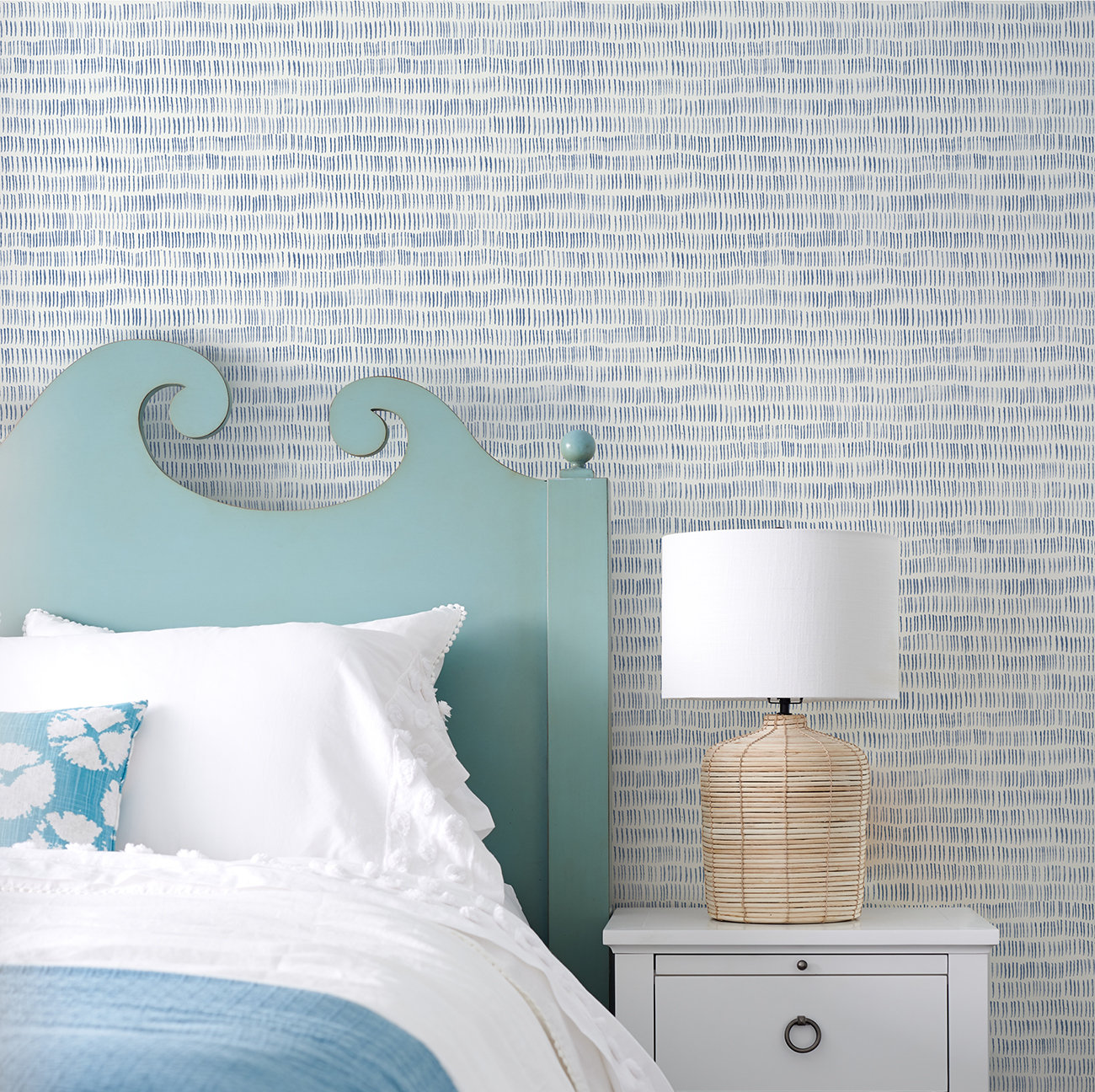 Baylor Modern Striped Wallpaper, Navy 
