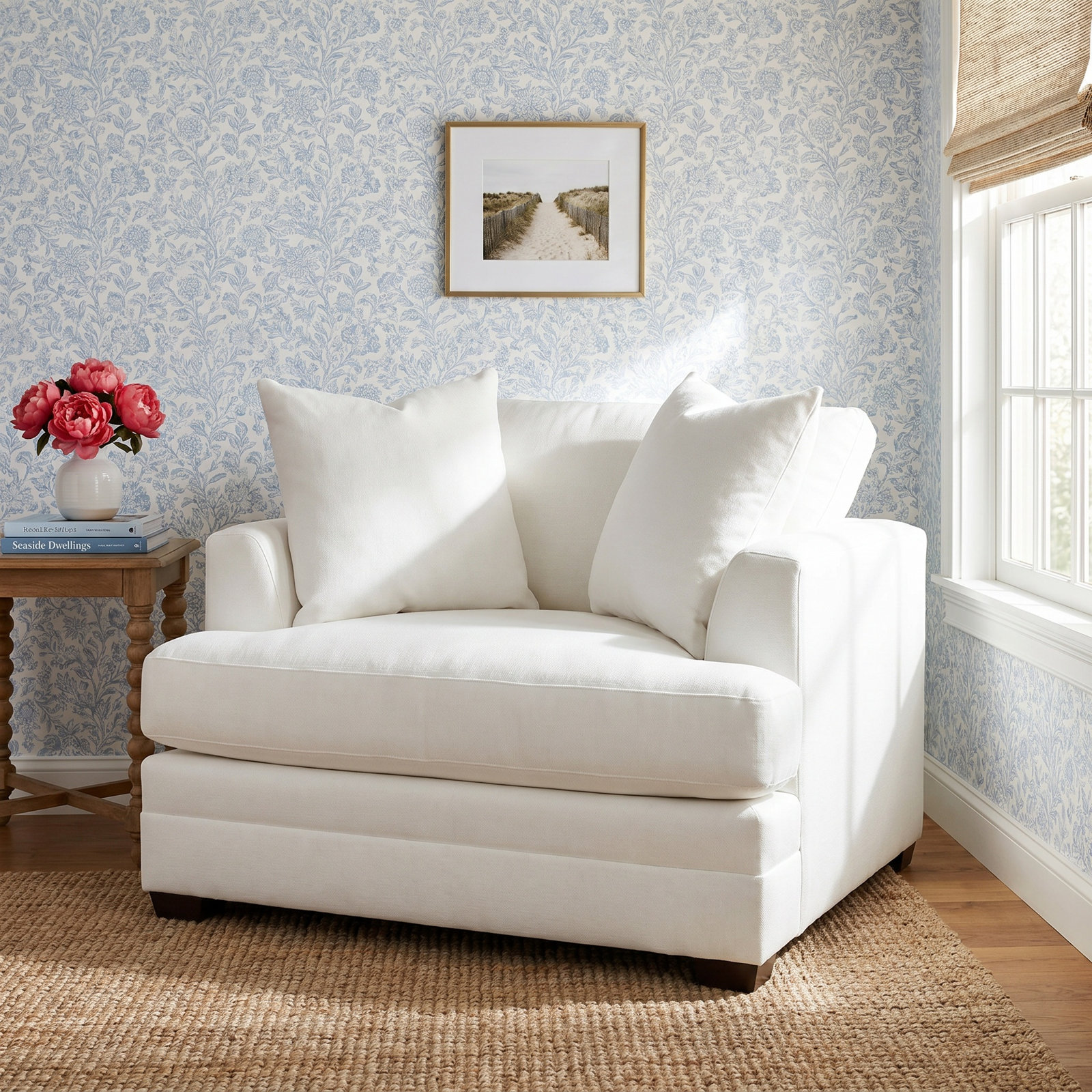 Edan Upholstered Chair And A Half, Conversation Capri Basketweave
