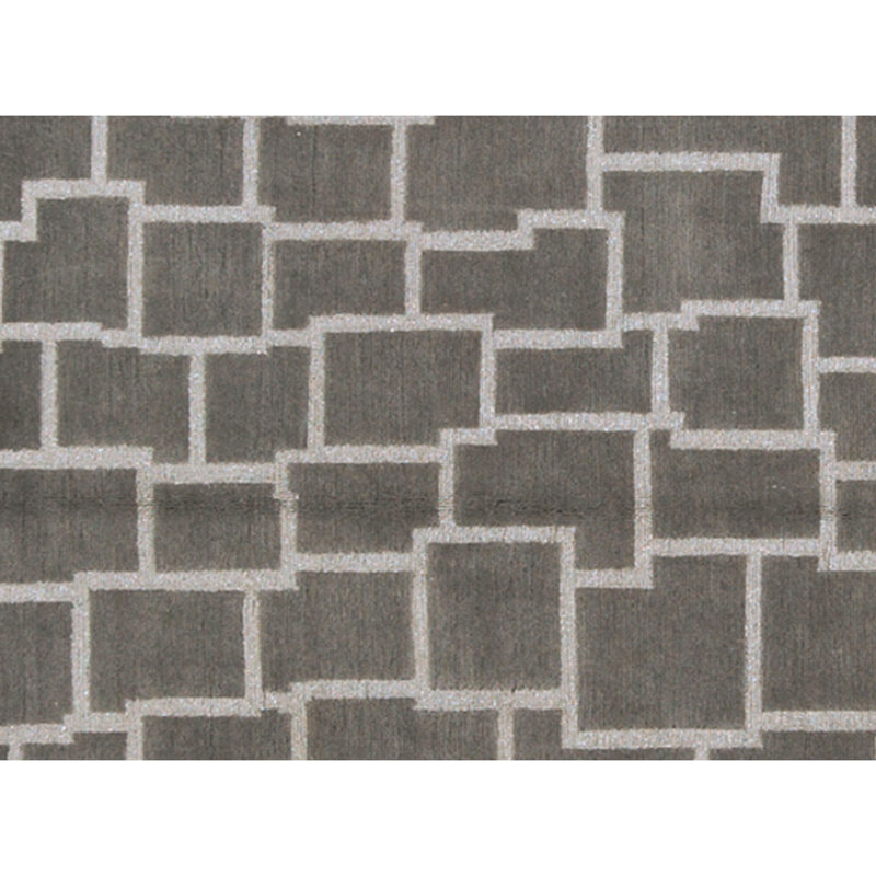 Hand Knotted Area Rug in Blue And Gray