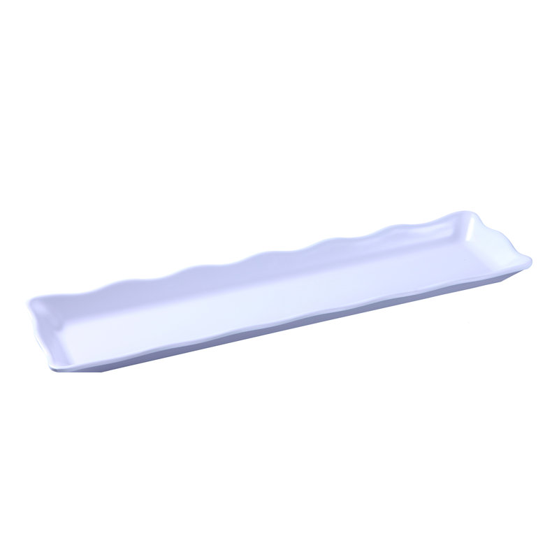 Plateau en mélamine Deli Collection Deli, L 19 po x l 5,25 po x H 1 po, Blanc