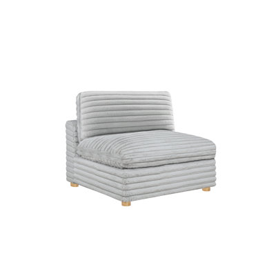Chaise sans accoudoirs modulaire en velours côtelé