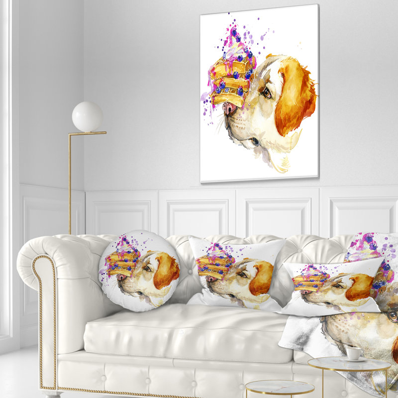 Coussin mignon avec un chien Labrador