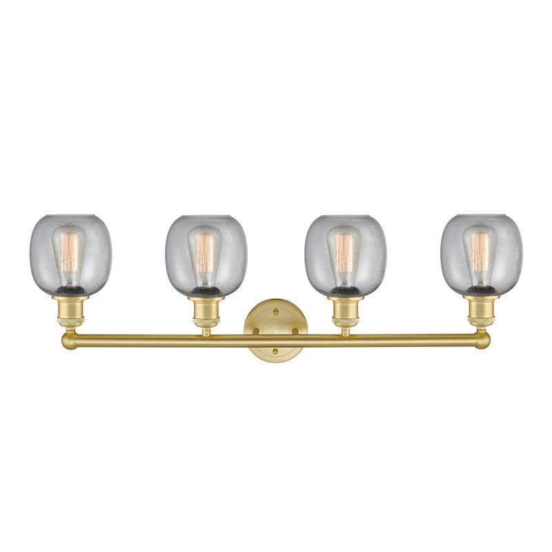 Éclairage pour meuble-lavabo 4 lumières Carlucci, Granuleux, Or satiné