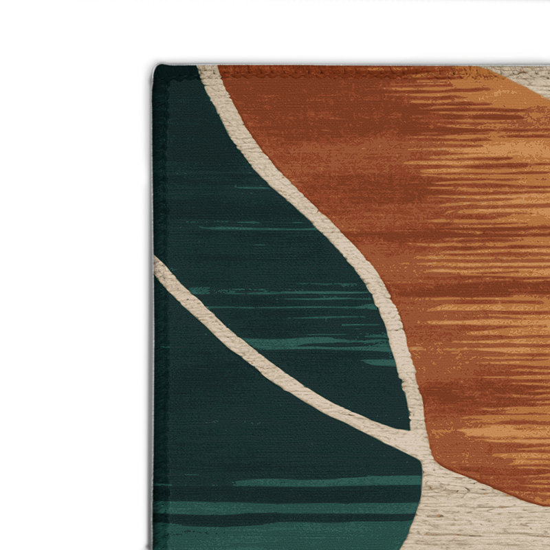 Watercolor Green Indoor and Outdoor Area Rug, Rectangle 8' x 10'
