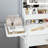 Makeup Dressing Table With Led Mirror, Charging Station, 3 Drawers, 7 Shelves And Stool - White, Adjustable Lighting, Modern Decor Storage Brightness, Look