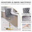 Tabouret de bar pivotant en velours à hauteur réglable avec structure en métal (ensemble de 2)-1177107834-1177107815