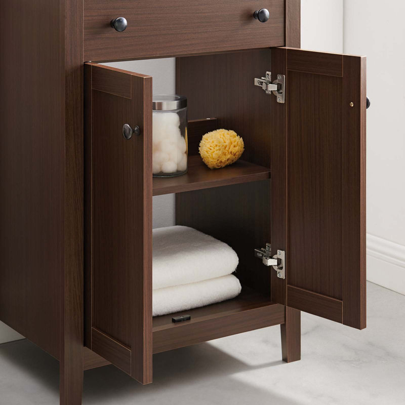 Nantucket 24" Walnut Wood Freestanding Bathroom Vanity Base