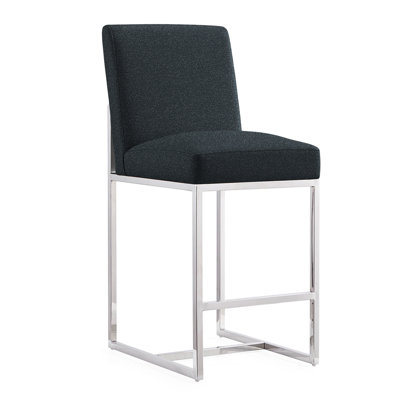Baptista Upholstered Counter Stool with Metal Frame