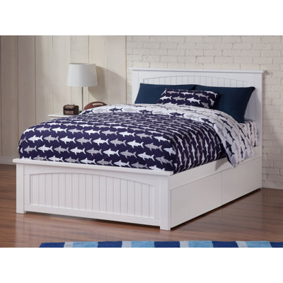 Kindig Solid Wood Coastal Cottage Platform Bed with Matching Footboard and Storage Drawers