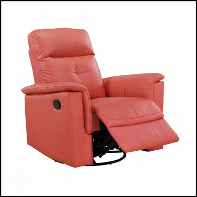 Latte Leather Upholstered Reclining Swivel Glider, Modern Comfort Chair For Living Room, 360-Degree Motion And Durable Design