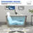 47" L x 27" W Modern Rectangular Freestanding Soaking Acrylic Small Bathtub with Integrated Seat, Non-Slip in Compact Bathrooms-64524320