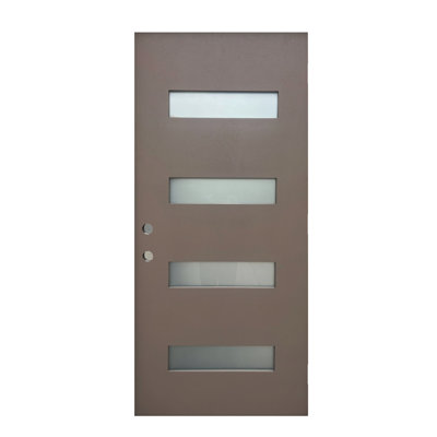 Dalle de porte extérieure en fibre de verre gris 36 po x 80 po - À droite vers l'intérieur