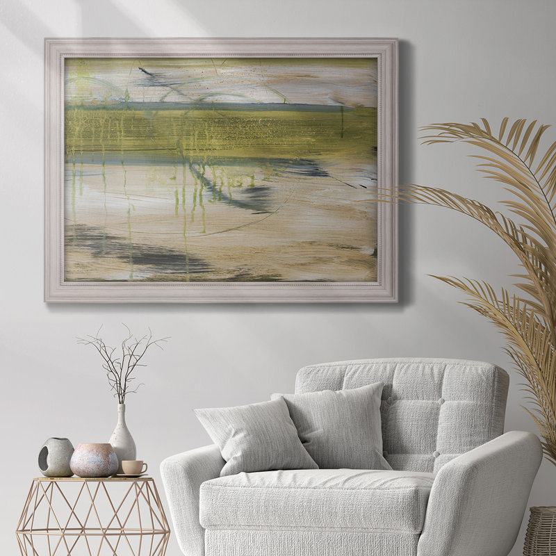 Réflexions aquatiques I, Pas de tapis, H 21 po x l 25 po x P 2,5 po, Papier avec cadre gris en coin fermé