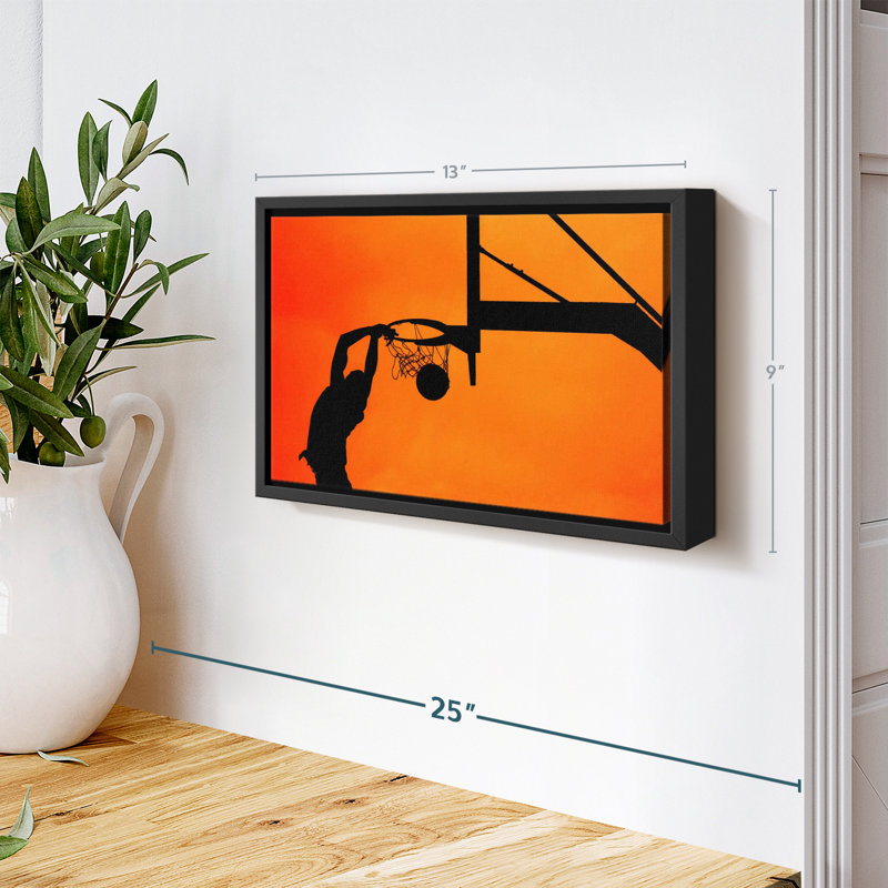 Impression sur toile Basketball Dunk Shadow, H 9 po x l 13 po