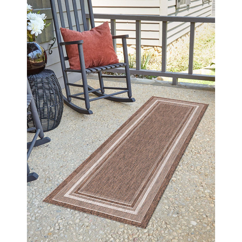 Tapis intérieur / extérieur Sevinc, Tapis de couloir 2 pi x 6 pi 1 po, Brown