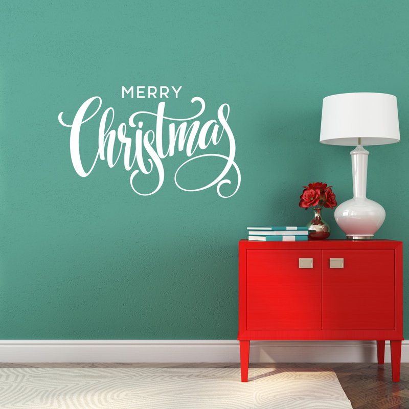 Décalcomanies murales joyeux de noël, Blanc