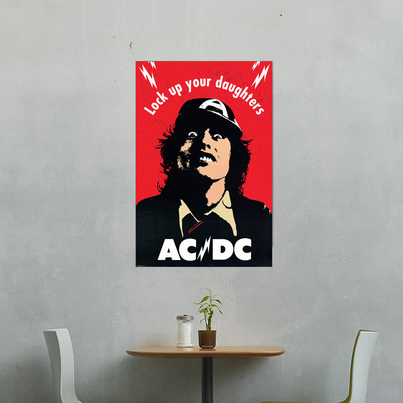 Ac/Dc - No Frame Print on Wood