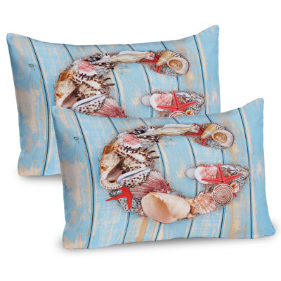 Ambesonne Letter G Pillow Sham 2 Pack Pale Wooden Background Dark Coral Pale Blue -  pil-2_44480_26x20