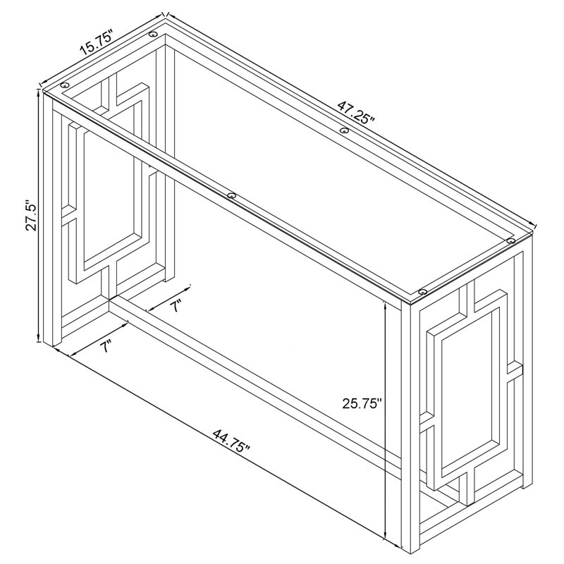 Beaufain 47.25'' Glass Top Console Table