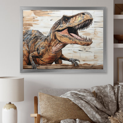 Brown Prehistoric Dinosaur Canyon I - Dinosaurwall Art