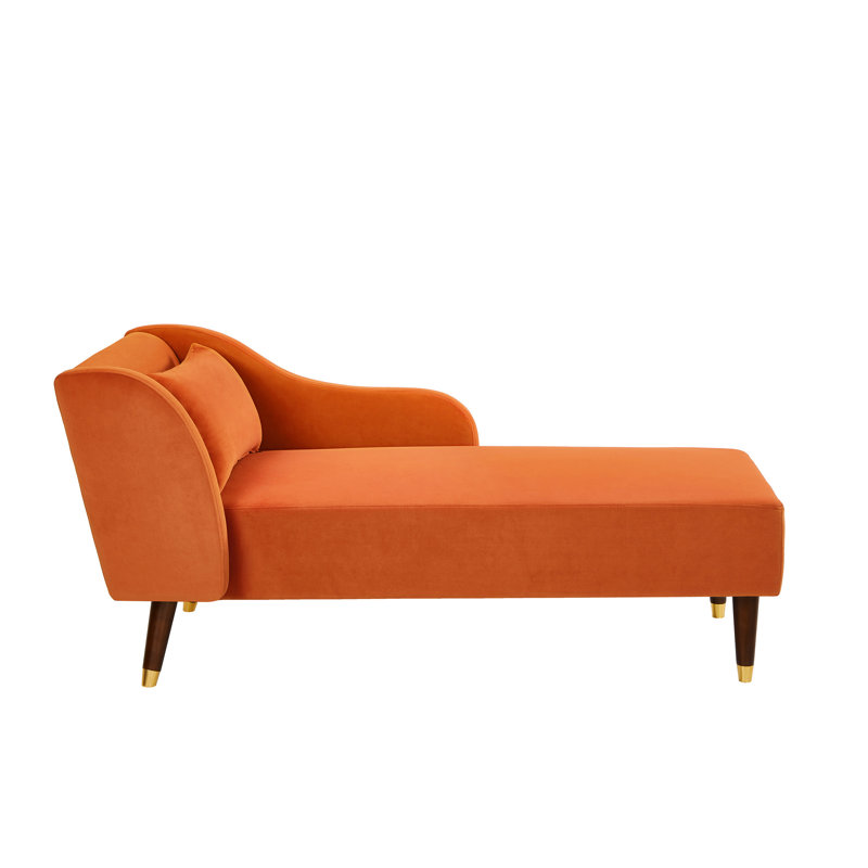 Fauteuil moderne en velours orange