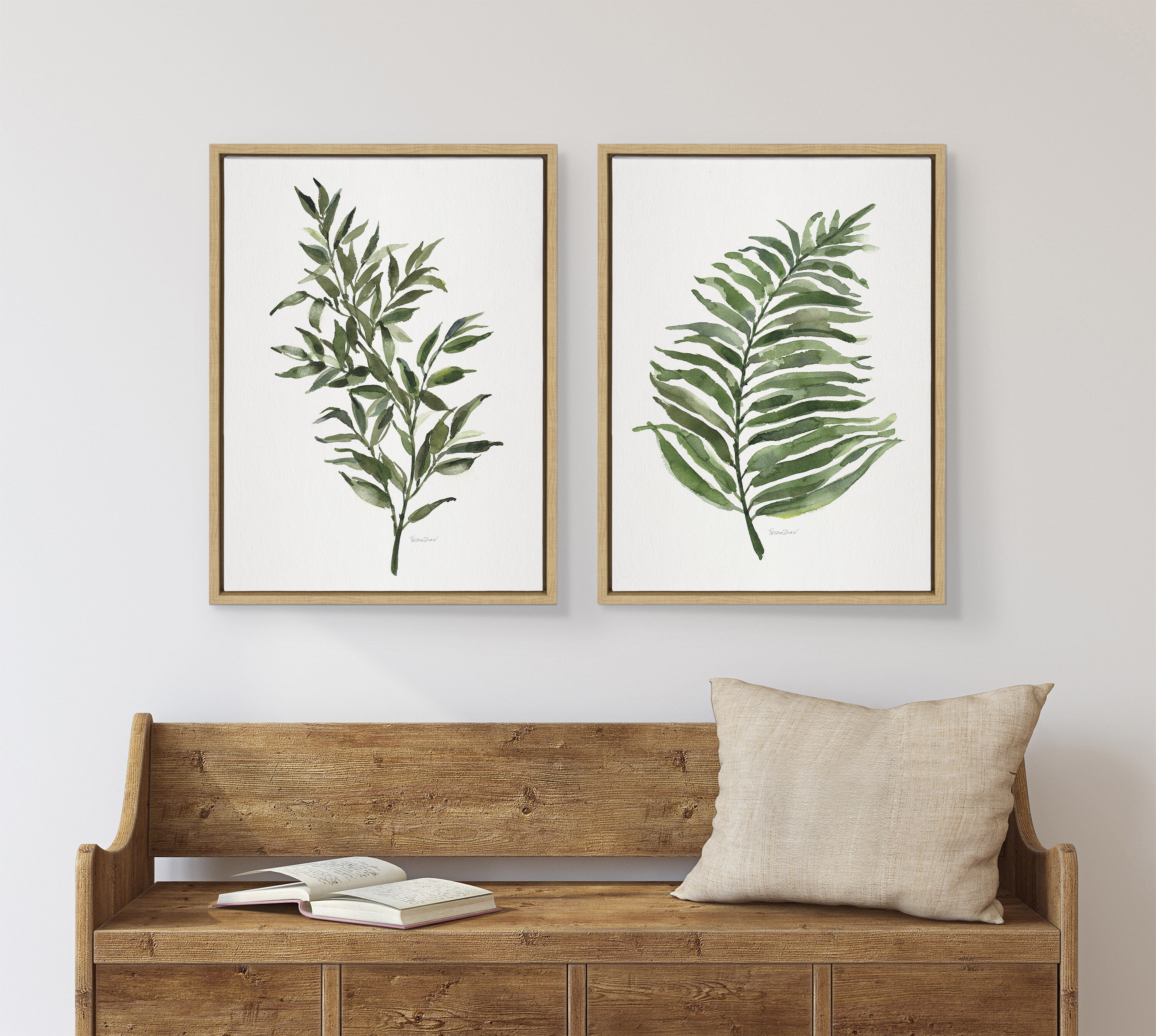 Bay Isle Home™ Natural Plant Leaf Wall Art Set | Wayfair