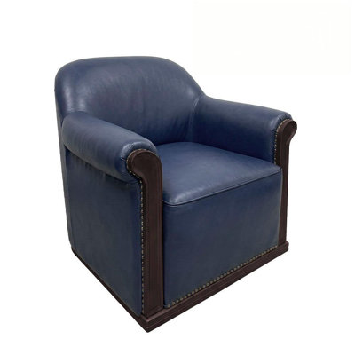 Mid-Century Modern Geniue Leather Swivel Chair