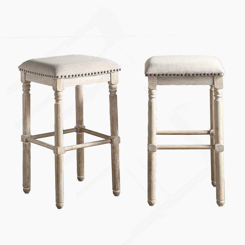 Tabourets de bar en bois Arnhem, ensemble de 2