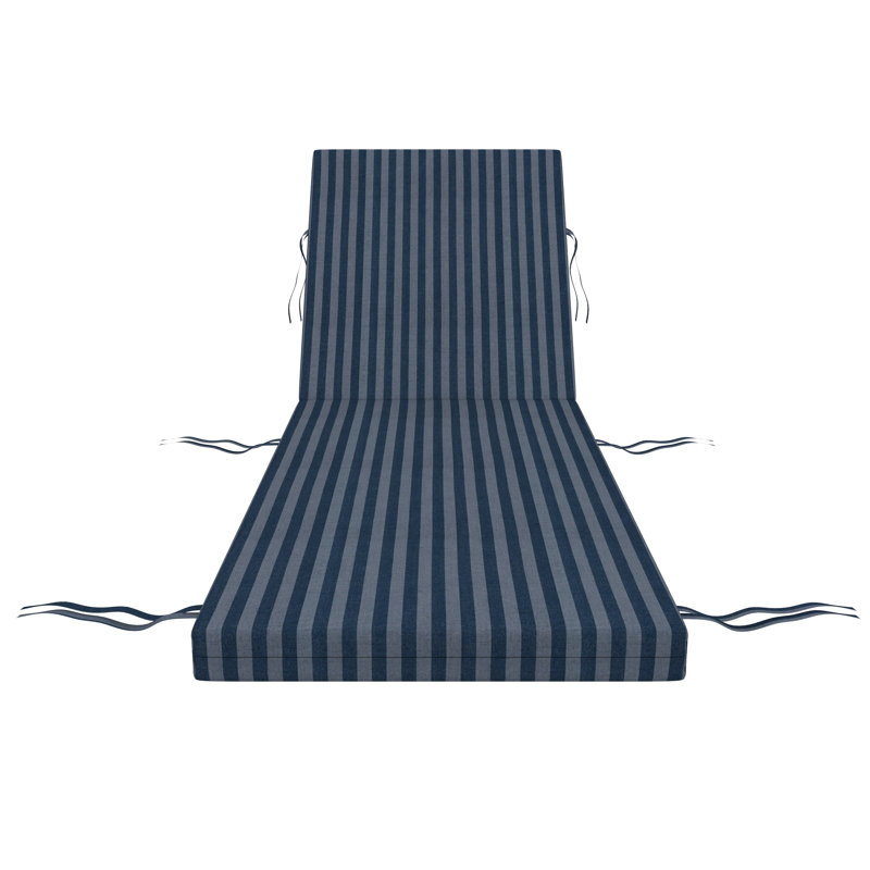 Coussin de chaise longue d'extérieur Kacy Sunbrella®, Sail Away Denim, L 25 po x P 50 po