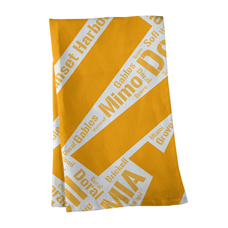 Cotton Tea Towel Kitchen Towel, Red, Miami