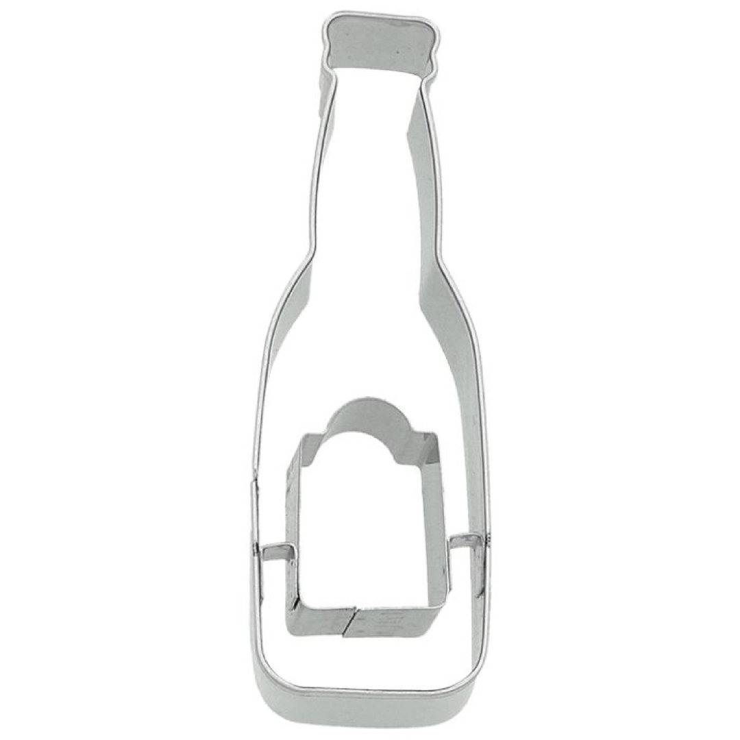 Ausstechform Bierflasche, 8,5 Cm, Edelstahl, Mit Innenprägung PG Rot