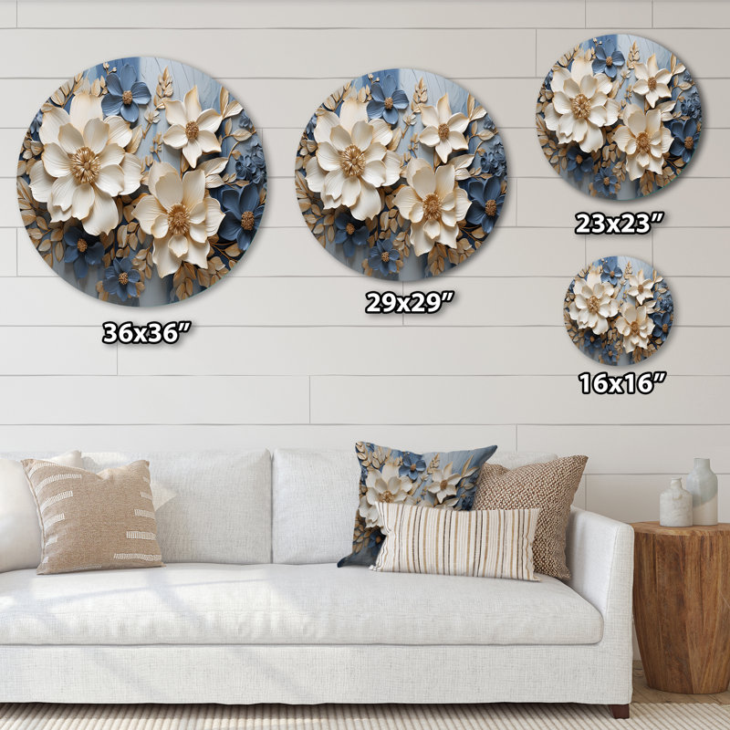 Askerby - Art floral rond en métal, H 16 po x l 16 po