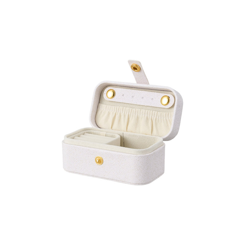 Leather Jewellery Box +, White
