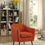 Chaise d'appoint rembourrée en tissu et pieds en bois massif capitonnés-690183128