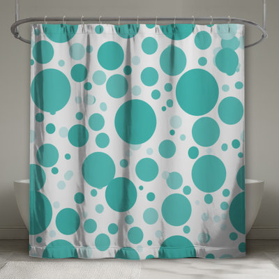 Rideau de douche à pois - Motif décoratif de salle de bain contemporain