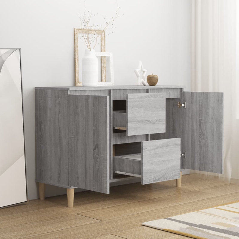 SkeltinCleveland Sideboard 101x35x70 cm Engineered Wood, Grey Sonoma