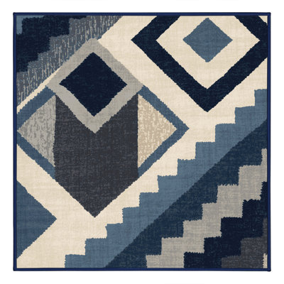 Tapis moelleux moelleux à imprimé bloc Elbridge