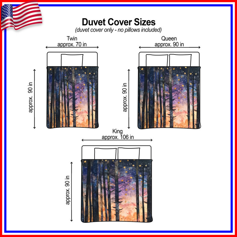 Forest Path Stars Duvet Covers, King