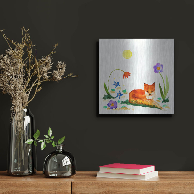 «Little Fox In The Garden» par Wyanne, H 12 po x l 12 po