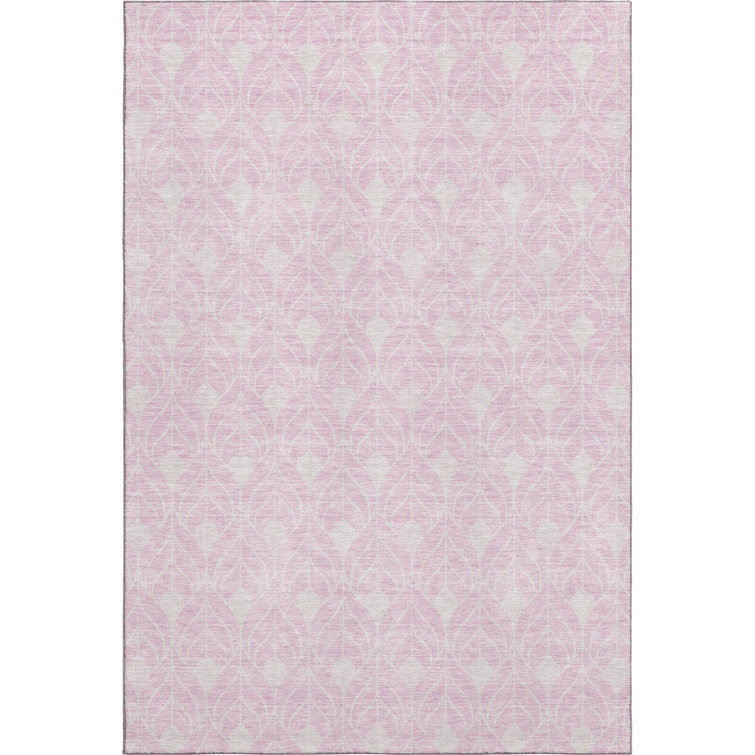 Premium Machine Washable Prisco Pink Rug