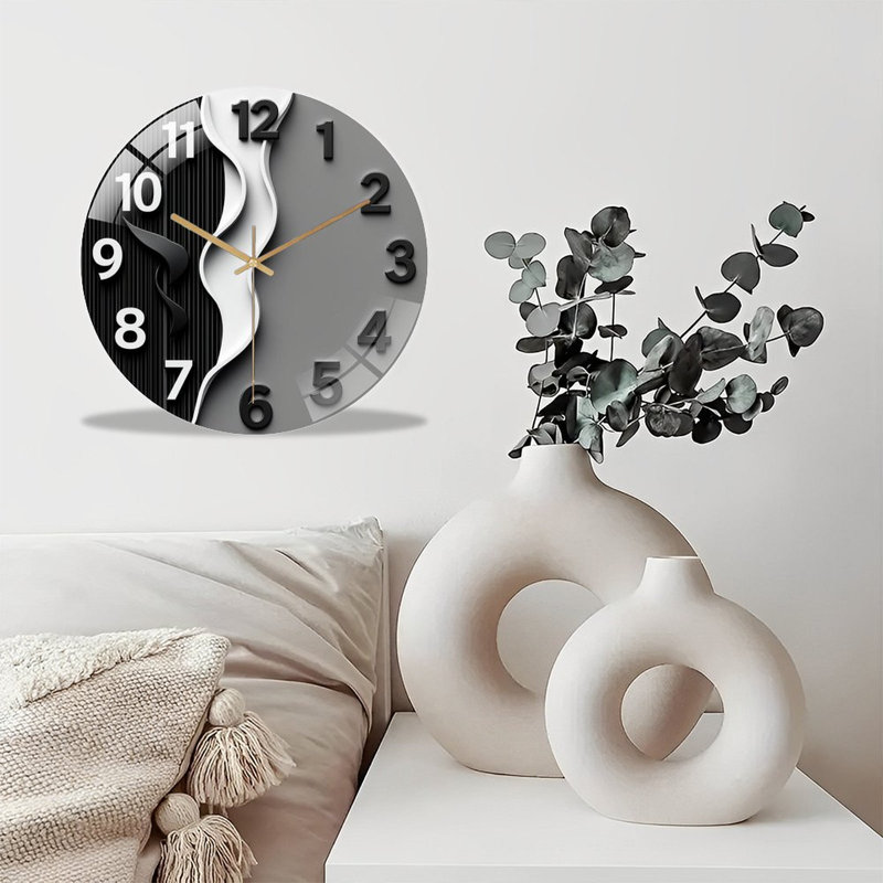 Horloge murale ronde en verre