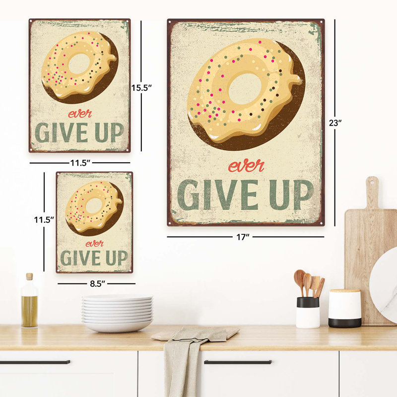 Donut, renoncez à l'impression sur métal, H 23,2 po x l 17,2 po x P 0,04 po