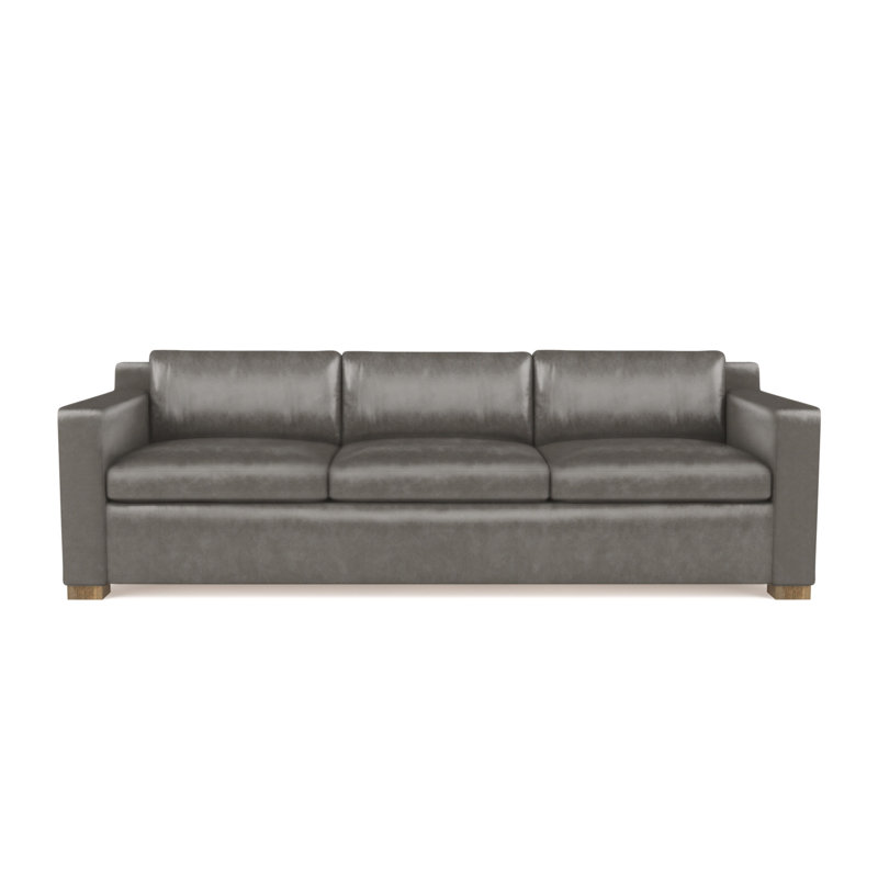 Mercer Track-Arm Sofa, 33.5" H x 108" W x 44" D, Vintage Leather Pumice, Weathered