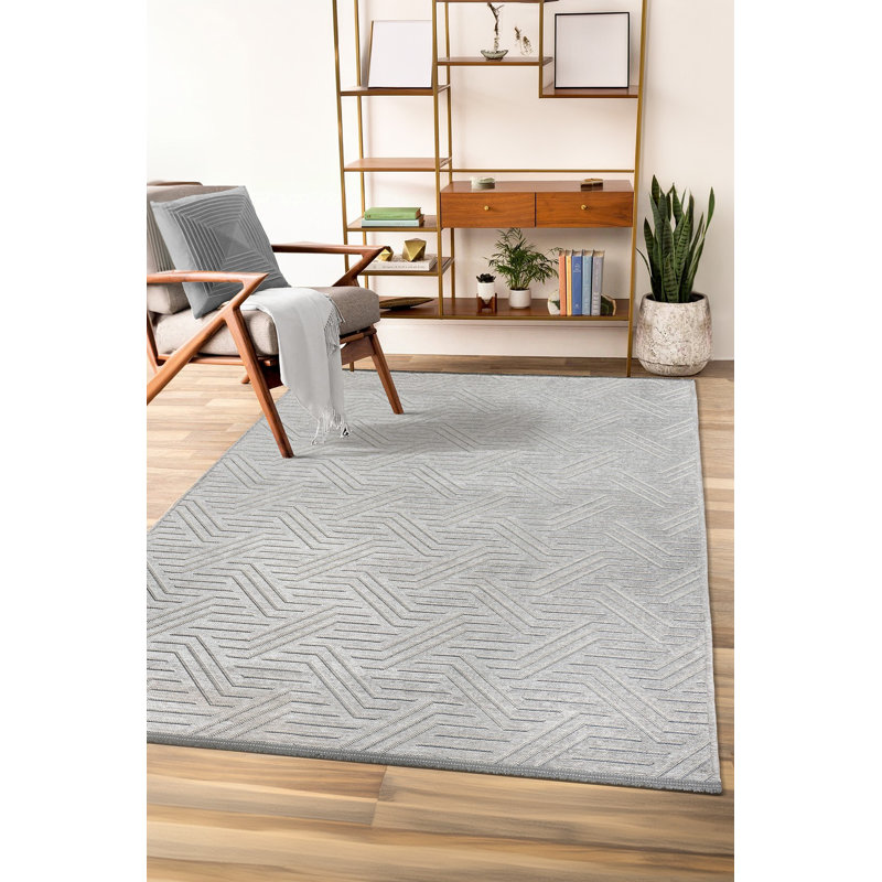 Amiliya Solid Colour Chenille Area Rug, Rectangle 203.2 x 381cm