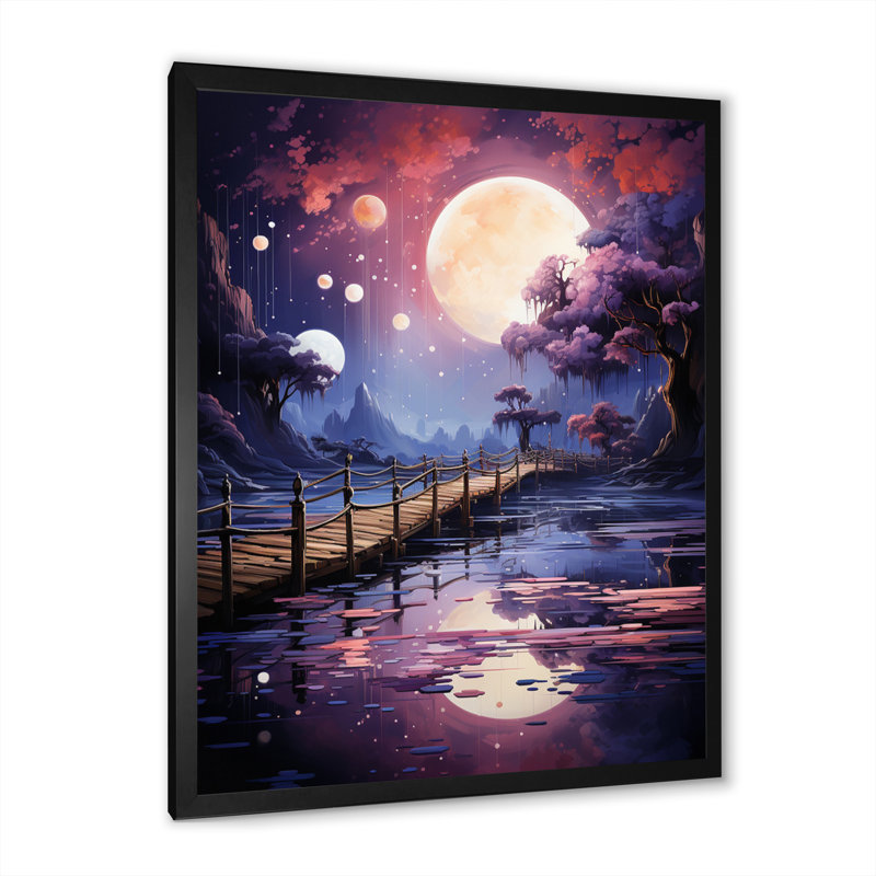 Ismerai Pier And Dock Pier I, reproduction d'art sur toile, H 44 po x l 34 po x P 1,5 po, Cadre photo noir