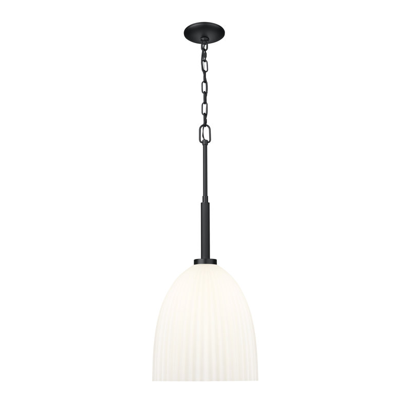 Luminaire suspendu 1 lumière Naya, Noir mat, H 20,5 po x l 11,75 po