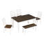 Ensemble de table de salle à manger de style rustique 6 pièces avec 4 chaises ergonomiques et un banc (noyer + blanc chalet)
