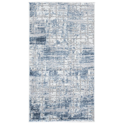 Tapis bleu marine / gris clair Zyaire