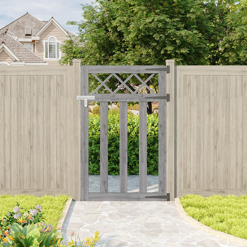 Towanna Gate Fencing with 1 Panel(s) Included, 10 ft. H x 6.4 ft. W, Grey
