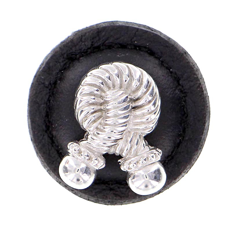 Equestre Mushroom Knob, Black, Polished Nickel
